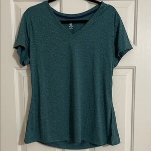 Champion Teal V-Neck Short Sleeve Tee